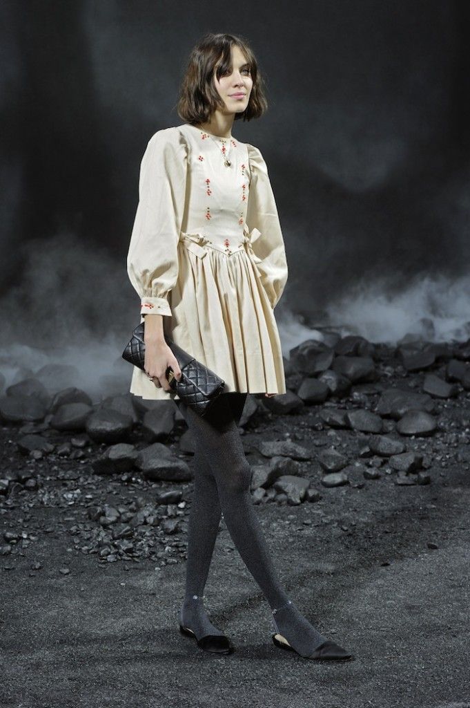 MTV presenter Alexa Chung attends the Fall-Winter 2011/2012 women's ready-to-wear fashion collection show by German designer Karl Lagerfeld for French fashion house Chanel during Paris Fashion Week