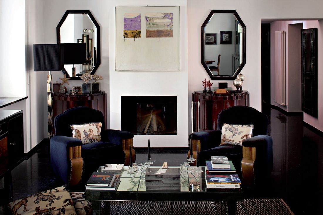 Phòng khách mang đậm ảnh hưởng của art-deco frida-giannini-house