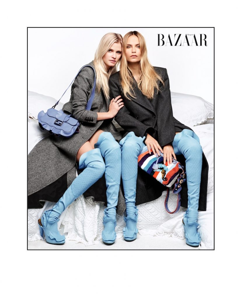 Lara: Áo khoác: Max Mara Túi, vớ và giày : Fendi Natasha: Áo khoác: Roberto Cavalli Túi vớ và giày: Fendi