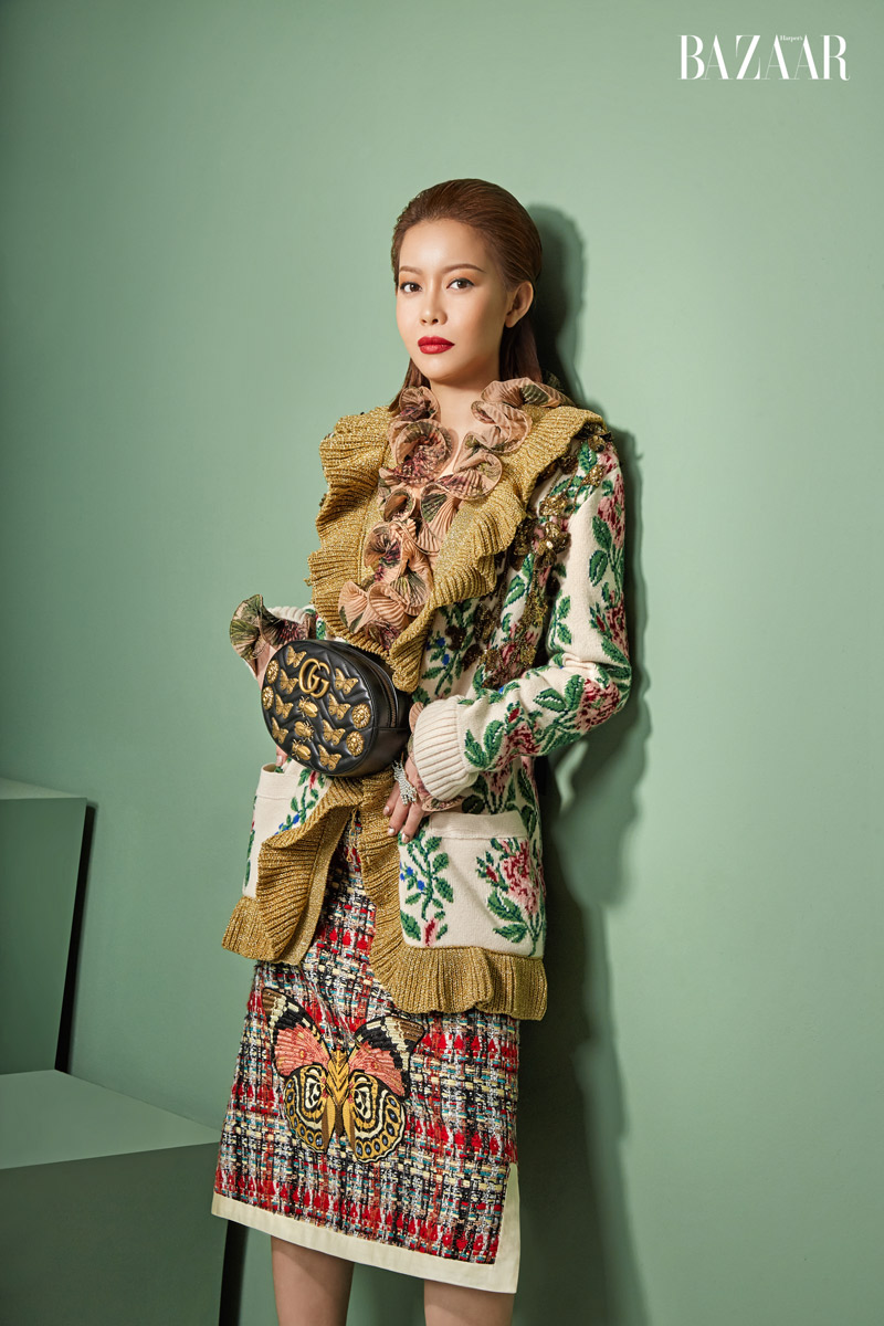 Hoa hậu Hải Dương - gương mặt trang bìa Harper's Bazaar số tháng 12/2017 trong trang phục và phụ kiện của Gucci nguyen-tran-hai-duong-hinh-4