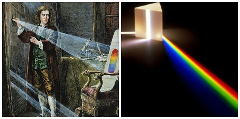Isaac Newton, người đầu tiên phát triển thuyết chia màu trong ánh sáng