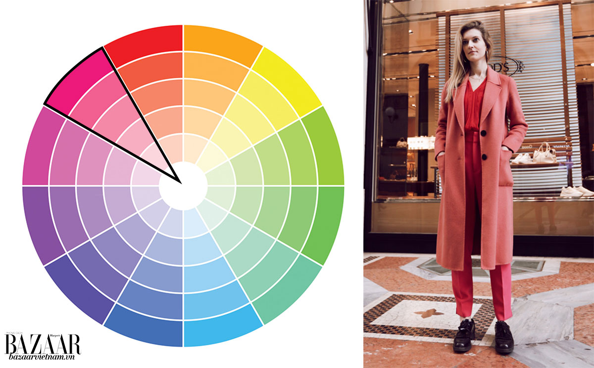 Cách phối đồ theo bánh xe màu sắc 1: Đơn sắc (monochromatic)