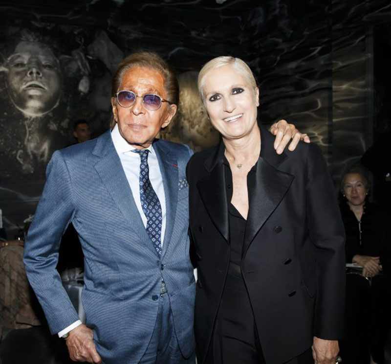 Maria Grazia Chiuri và ông Valentino Garavani, nhà sáng lập thương hiệu Valentino