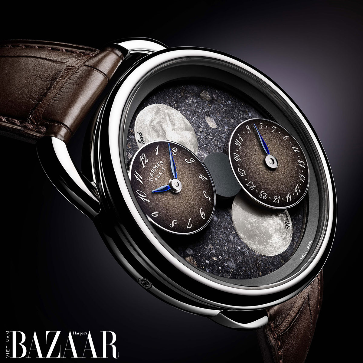 Đồng hồ mặt thiên thạch Hermès Lunar Meteorite