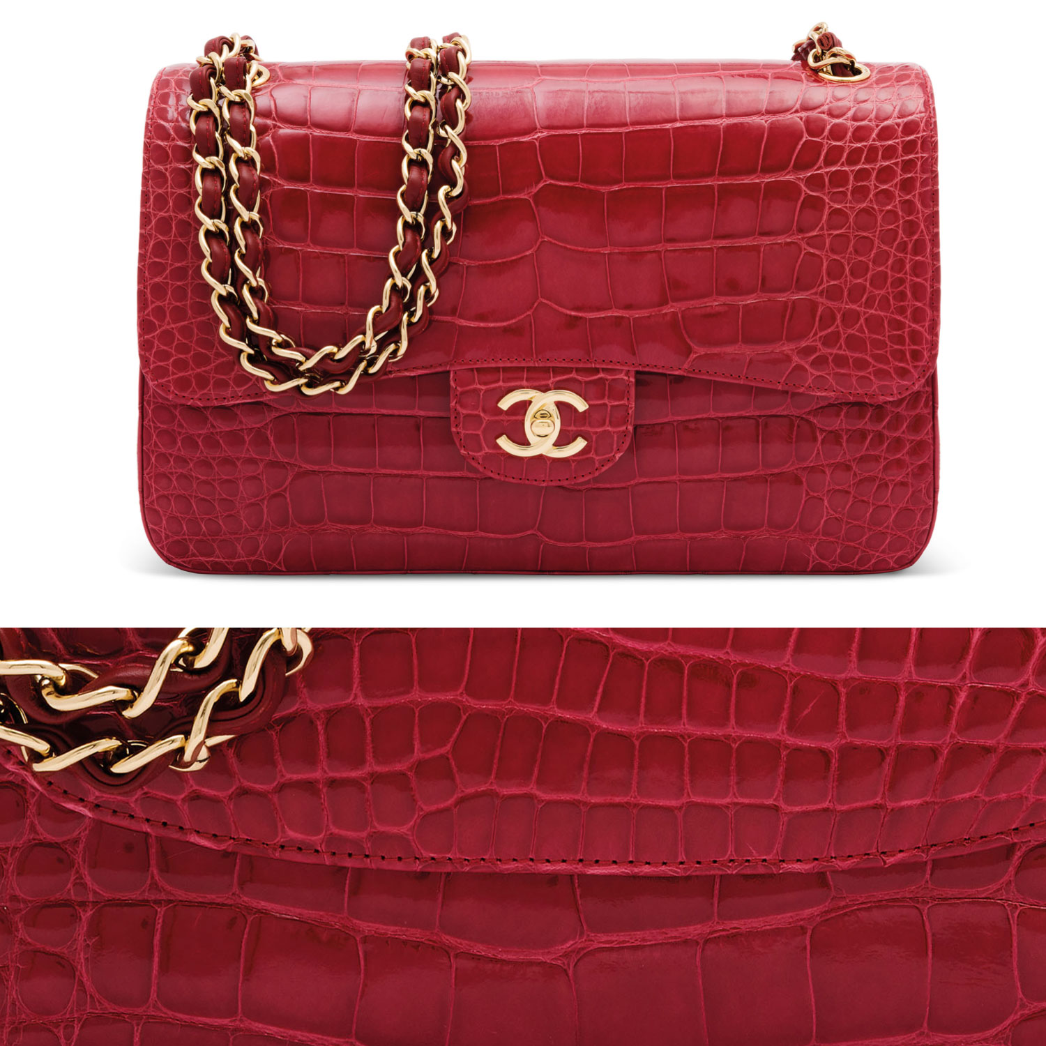 Túi da thuộc exotic: Túi Chanel Classic Flap bằng da cá sấu mõm ngắn alligator
