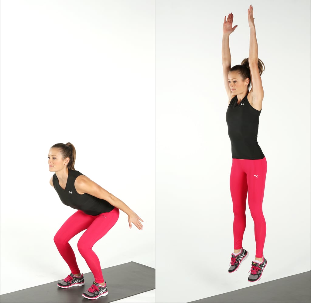 Jump squat - Những bài tập giảm mỡ bụng trong 1 tuần