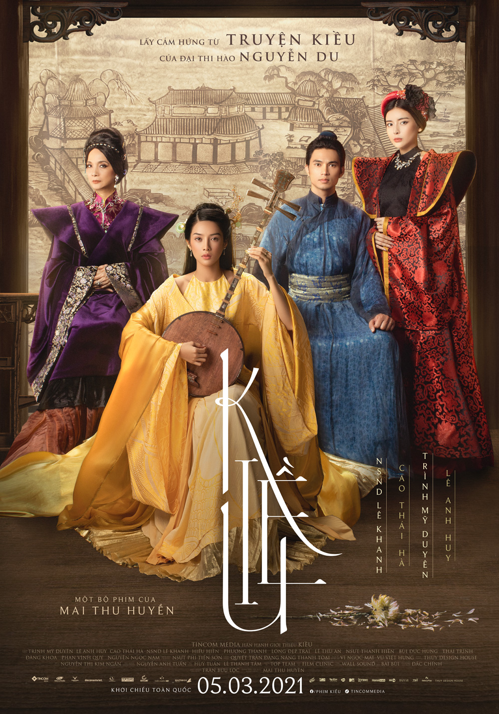 Dàn nhân vật chính của phim Kiều (2021) trên poster chính thức