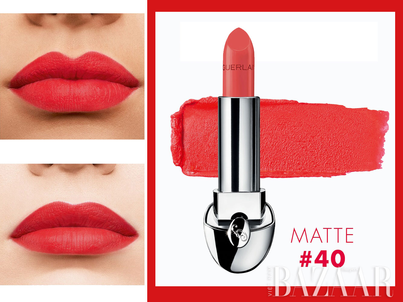 Son môi màu đỏ san hô cao cấp: Guerlain