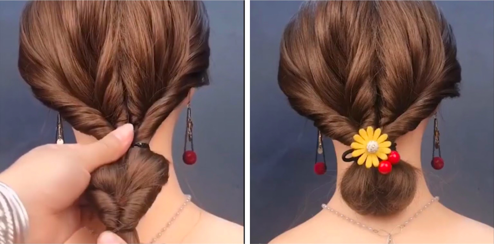búi tóc thấp