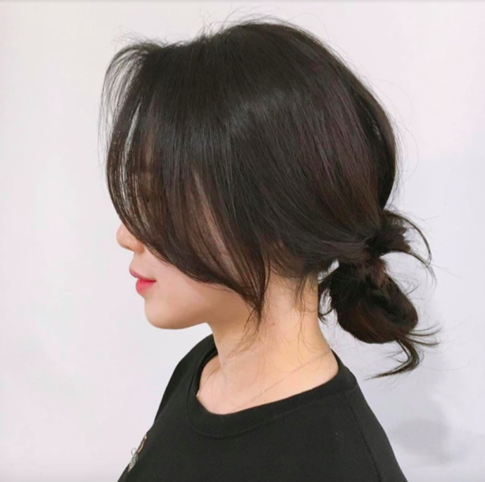cách búi tóc thấp Hàn Quốc