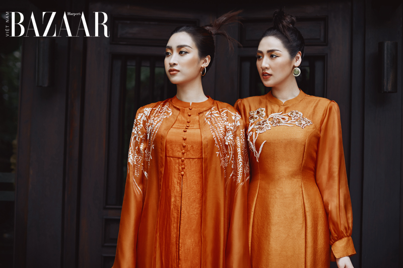 Đỗ Mỹ Linh và Tú Anh dạo chơi giữa Ba Vì trong BST Vàng son dấu gấm của La Sen Vũ