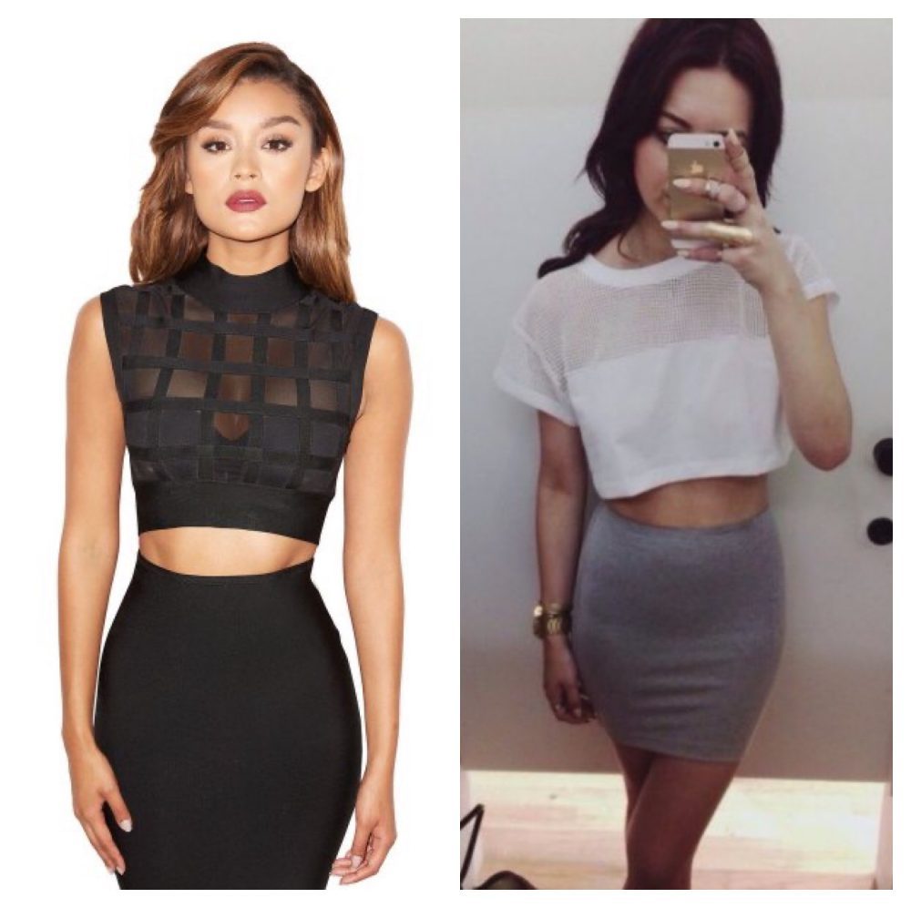 Cách phối đồ với áo lưới và váy bodycon