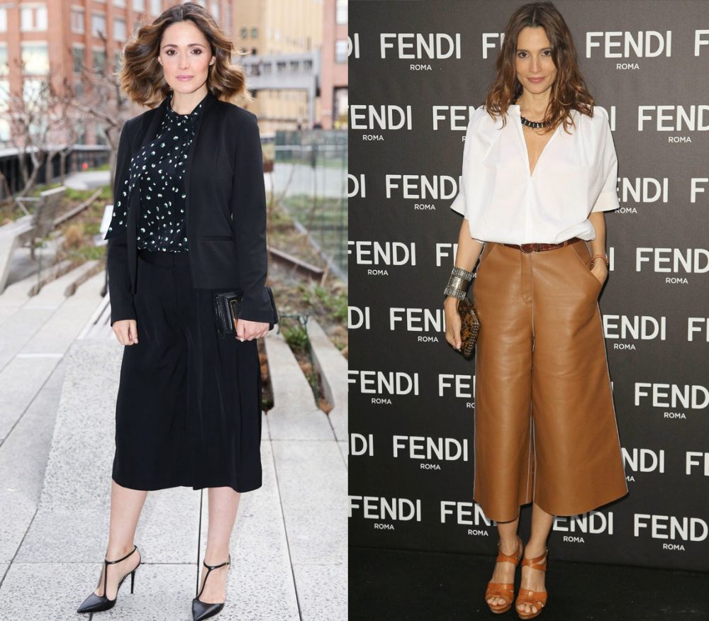 mix quần culottes với áo sơ mi