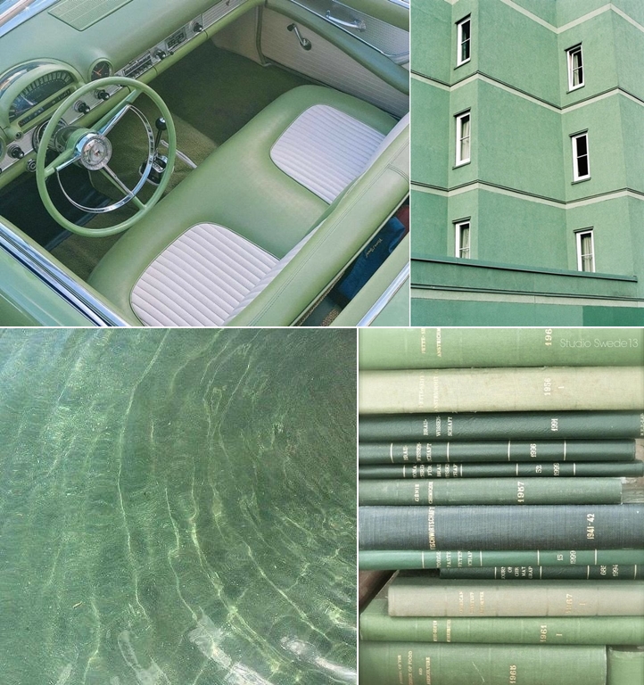 4 tấm ảnh màu mint green