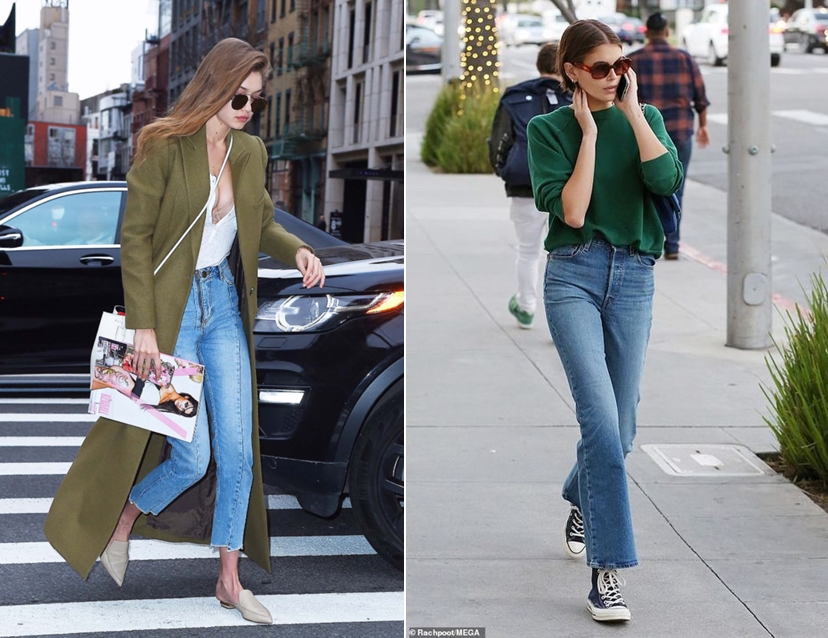 Gigi Hadid (trái) và Kaia Gerber (phải)
