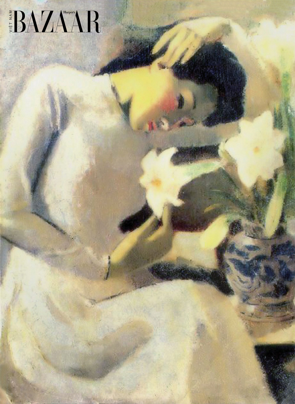 Bức tranh Thiếu nữ bên hoa huệ (1943) của danh họa Tô Ngọc Vân.