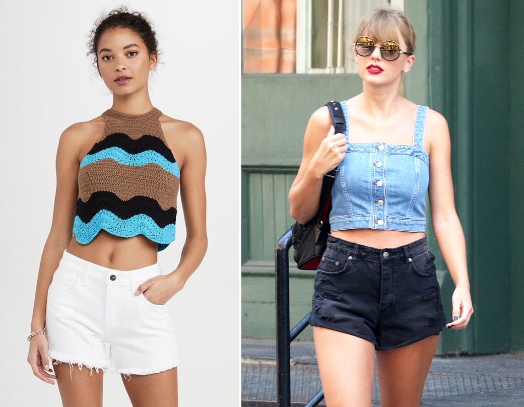 Áo yếm hay áo hai dây với quần short nữ