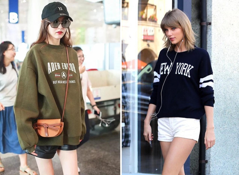 Đường Yên (trái) và Taylor Swift
