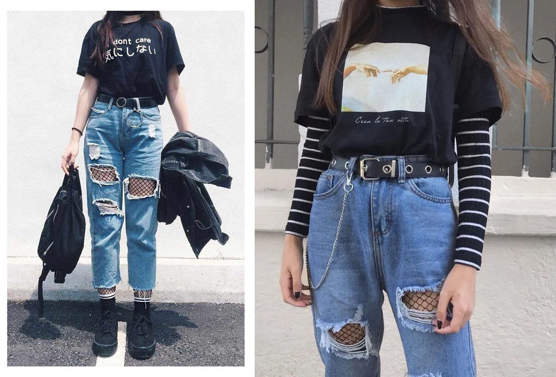 Quần tất đen lưới mỏng mang lại vẻ ngầu cho người mặc