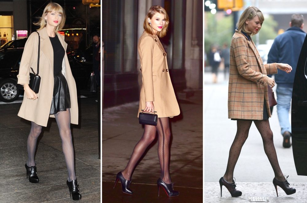 Taylor Swift mix đồ với tất đen dài