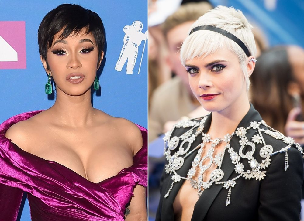 Cardi B và Cara Delevingne (phải)