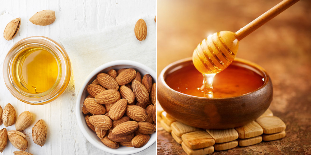 mật ong và dầu hạnh nhân