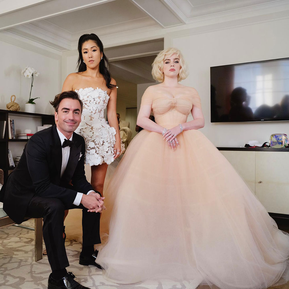 Billie Eillish photographed with Laura Kim and Fernando Garcia before MET GALA