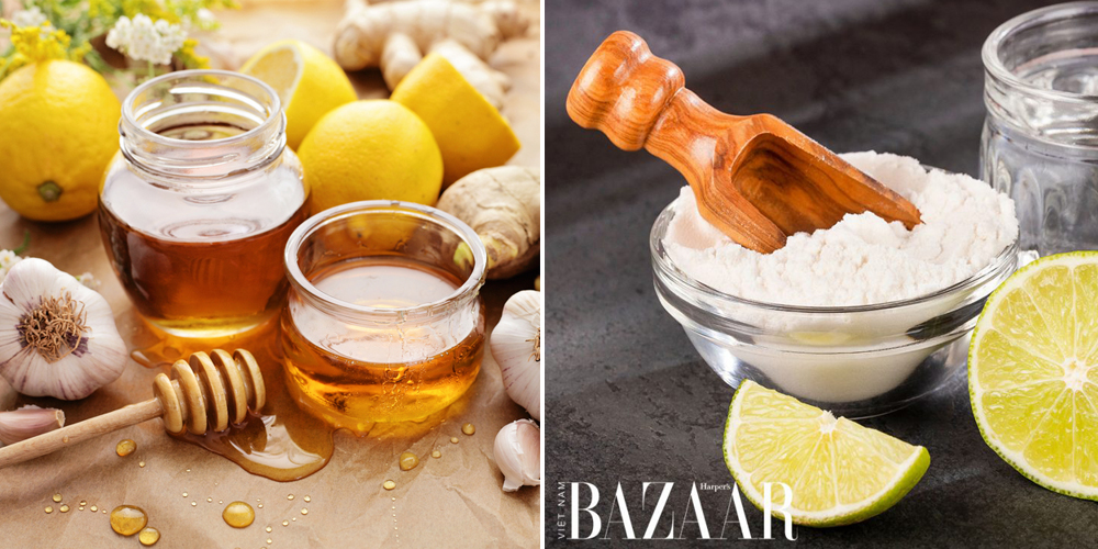 Mặt nạ mật ong, baking soda và chanh