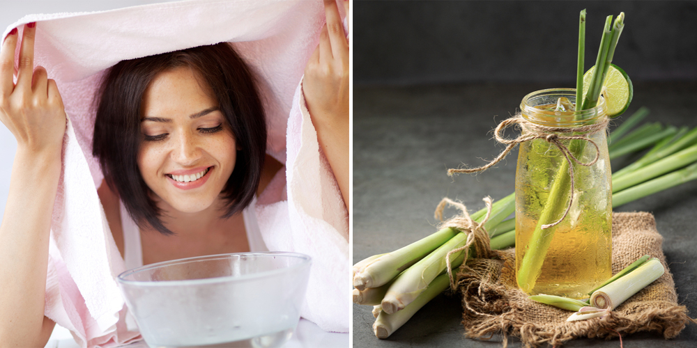 Cách xông mặt trị mụn bằng sả và chanh