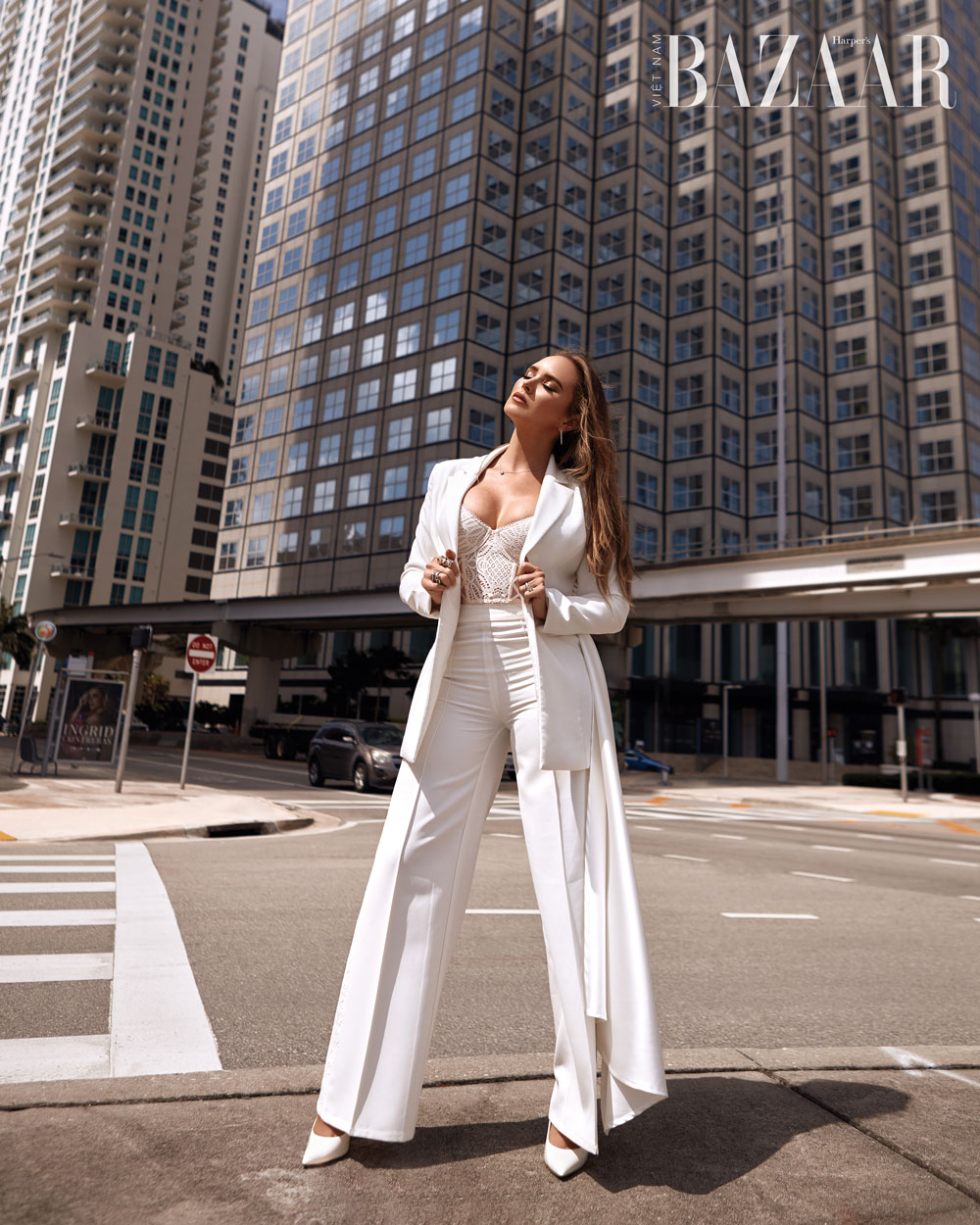 pam agullo in pantsuit