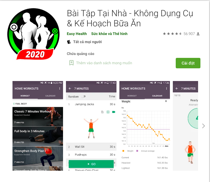 Bài tập tại nhà - Không dụng cụ & Kế hoạch bữa ăn