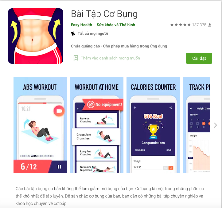 Bài tập cơ bụng