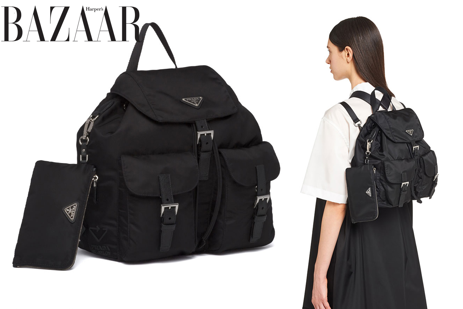 Balo Prada Re-Nylon có khả năng chống thấm và hạn chế trầy xước tốt.