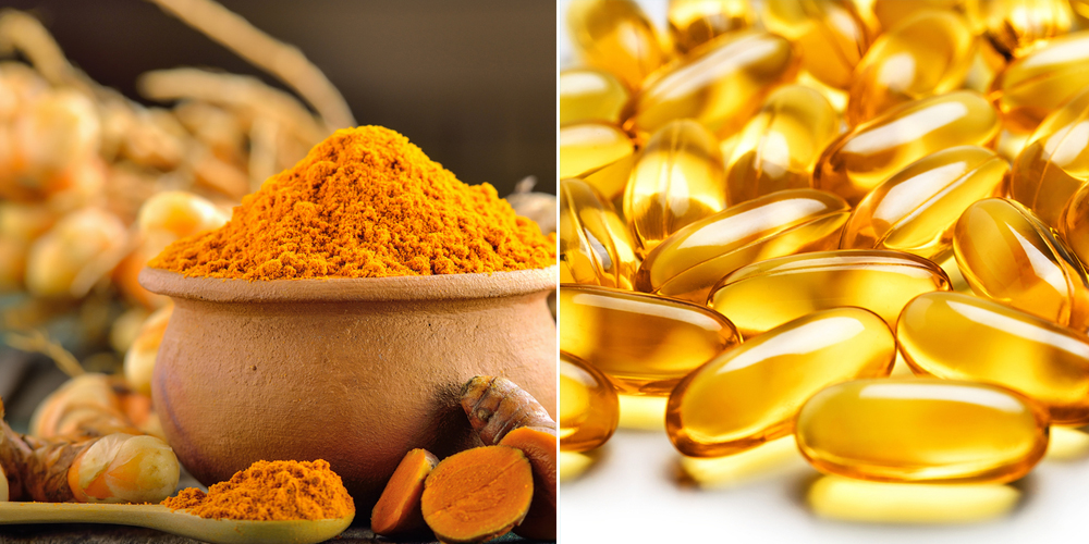 Vitamin E trị mụn trộn cùng bột nghệ