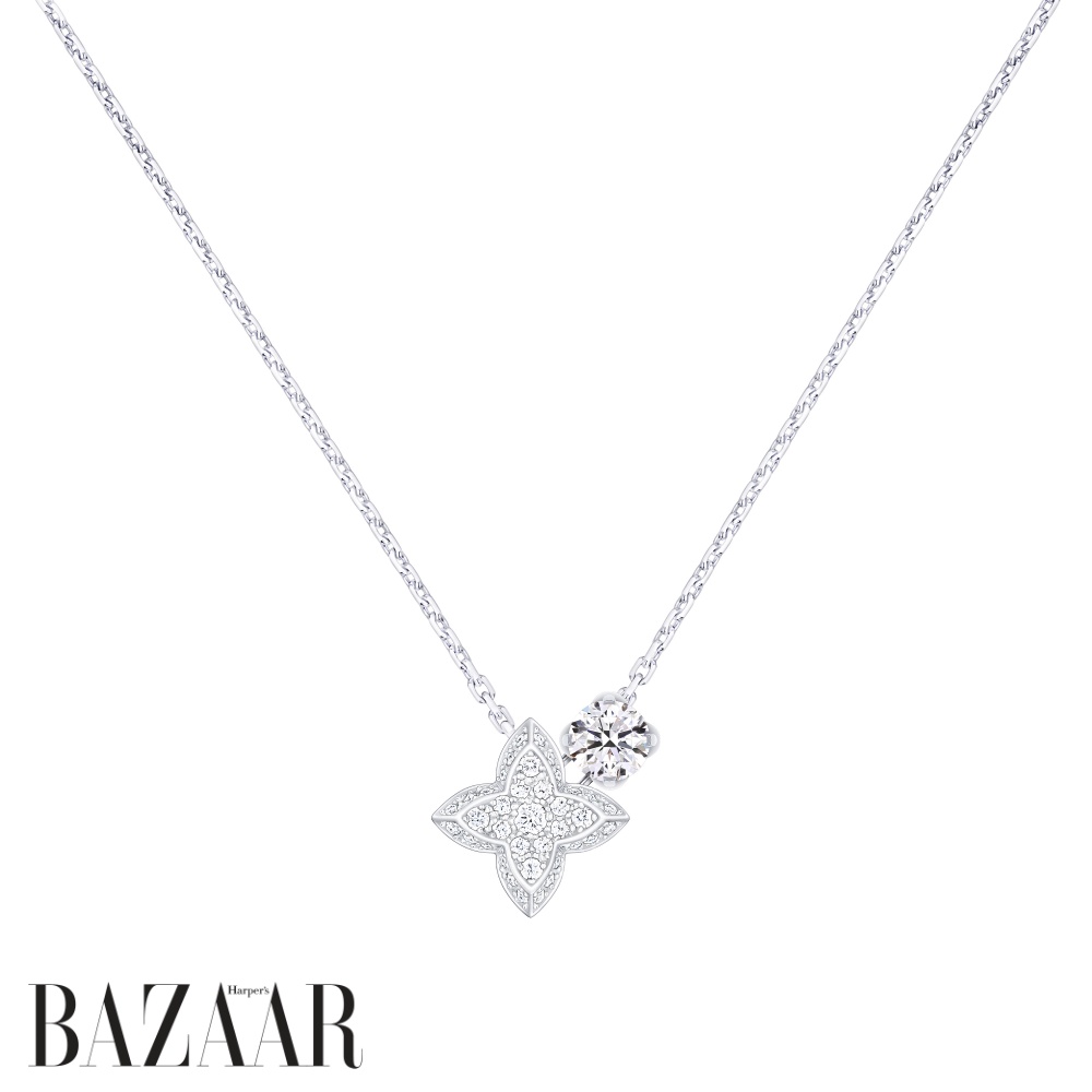 Dây chuyền LV Diamonds, chế tác từ vàng trắng. 