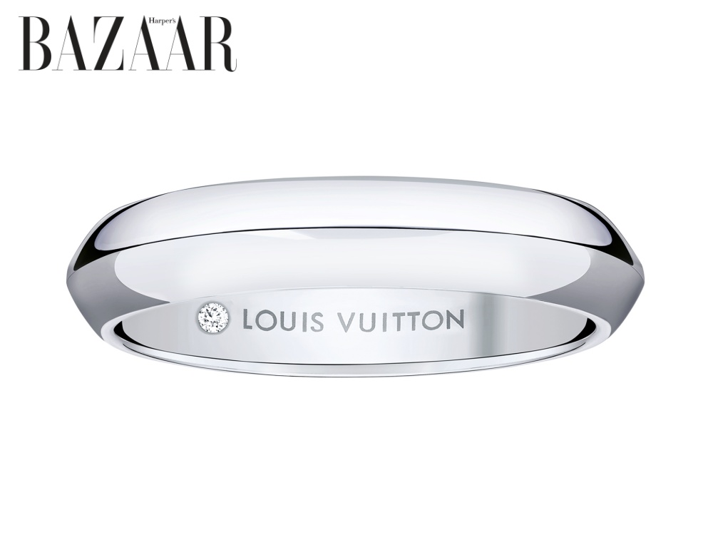 Nhẫn LV Diamonds, chế tác từ vàng trắng, kích cỡ 2,5mm. 