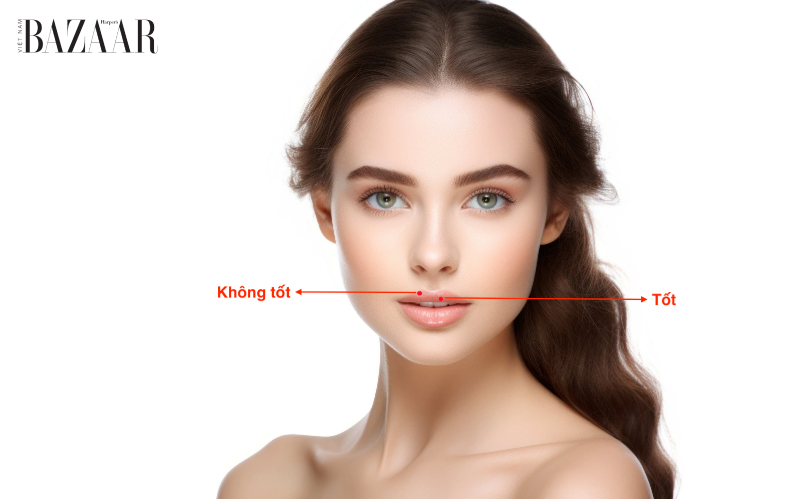Các vị trí nốt ruồi xấu trên mặt phụ nữ ở môi