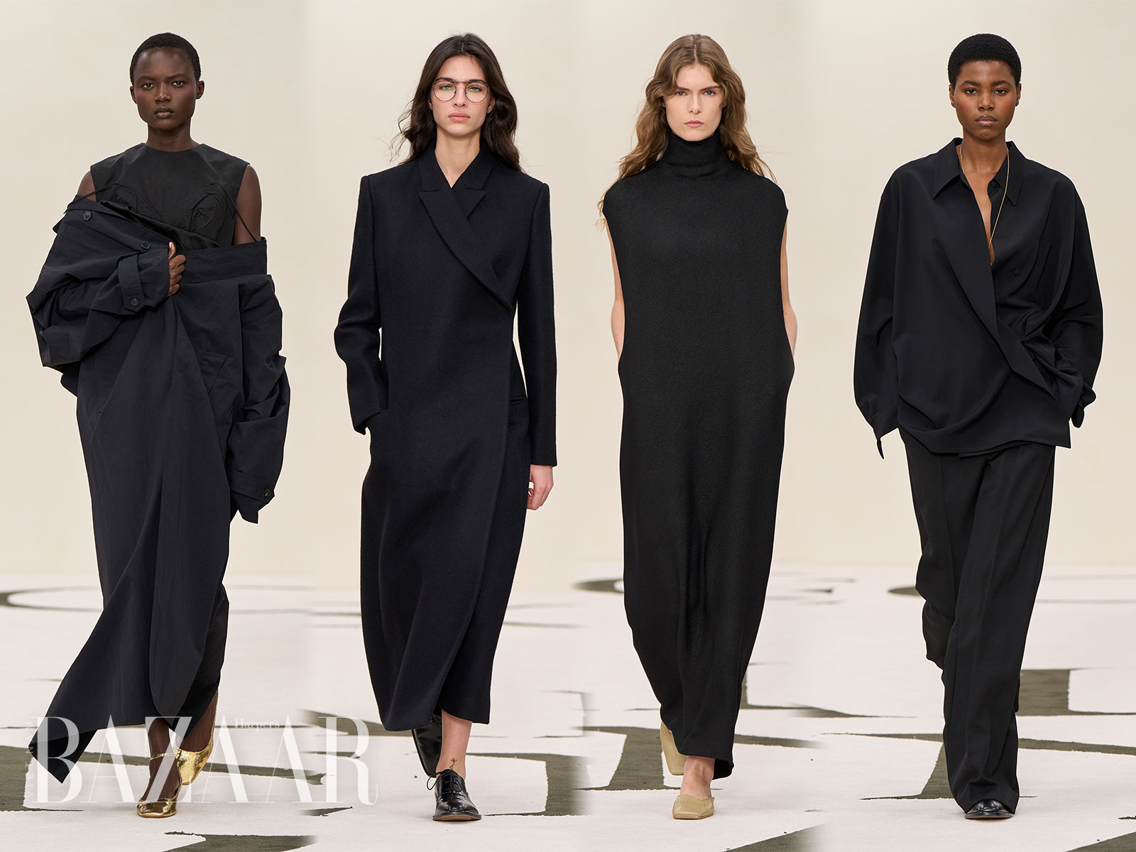 Những nàng office siren quyến rũ của Calvin Klein mùa Thu Đông 2025. Ảnh: ImaxTree