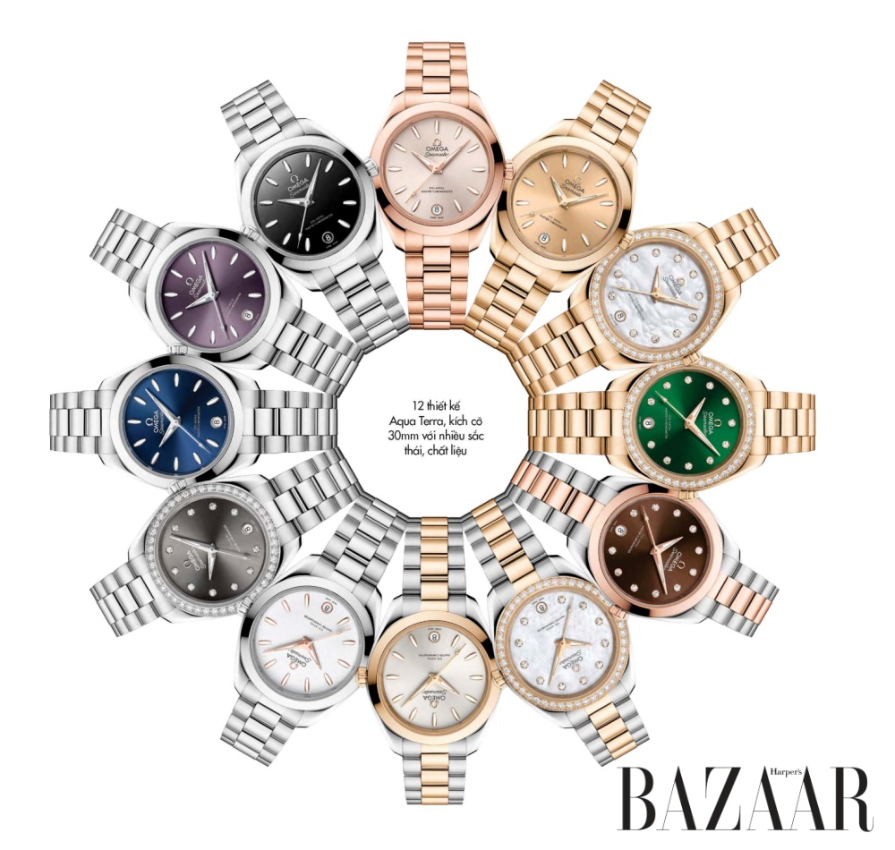 Bộ sưu tập đồng hồ OMEGA Aqua Terra 30mm mới. 